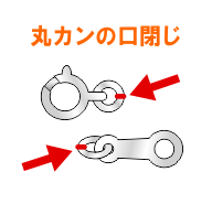丸カンの口を閉じる