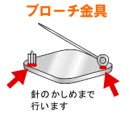 ブローチの金具を付ける