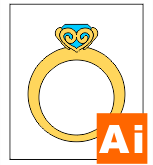 イラストレータで描いたリングの図面