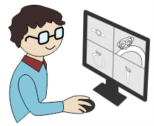 スタッフがデータ作成をしている