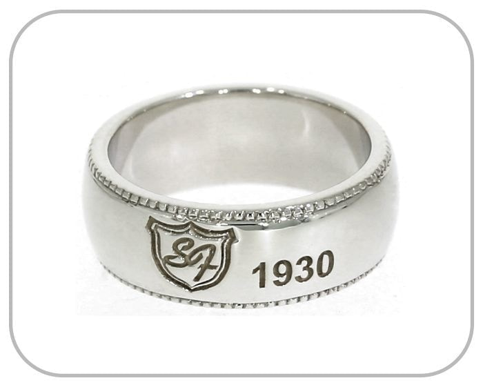 上下にミル打ちされたリング